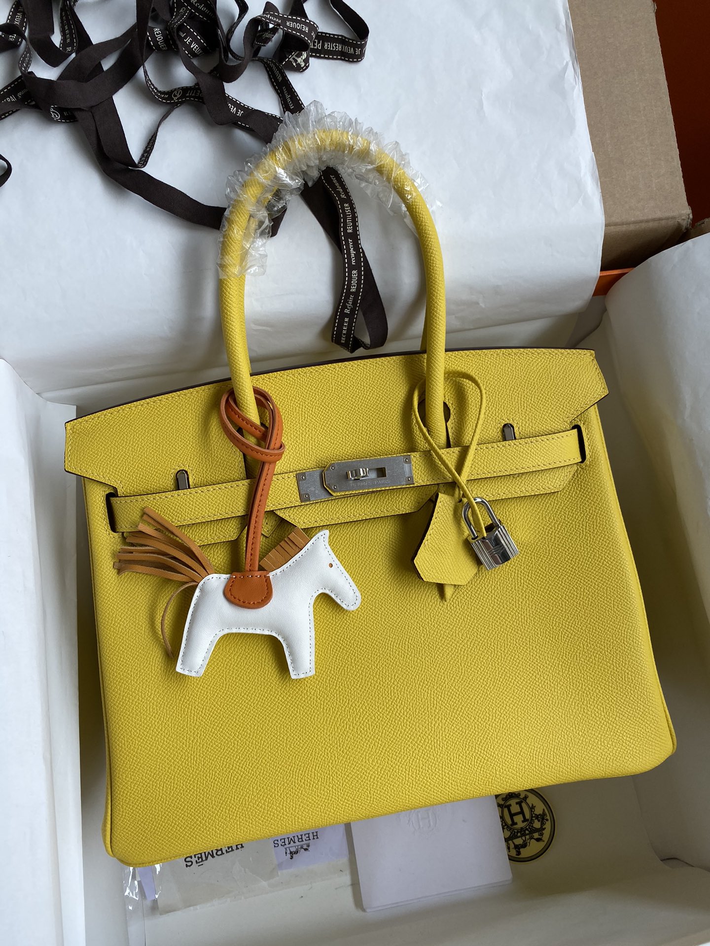 Hermes Birkin 30CM Epsom Leather Handbag Yellow